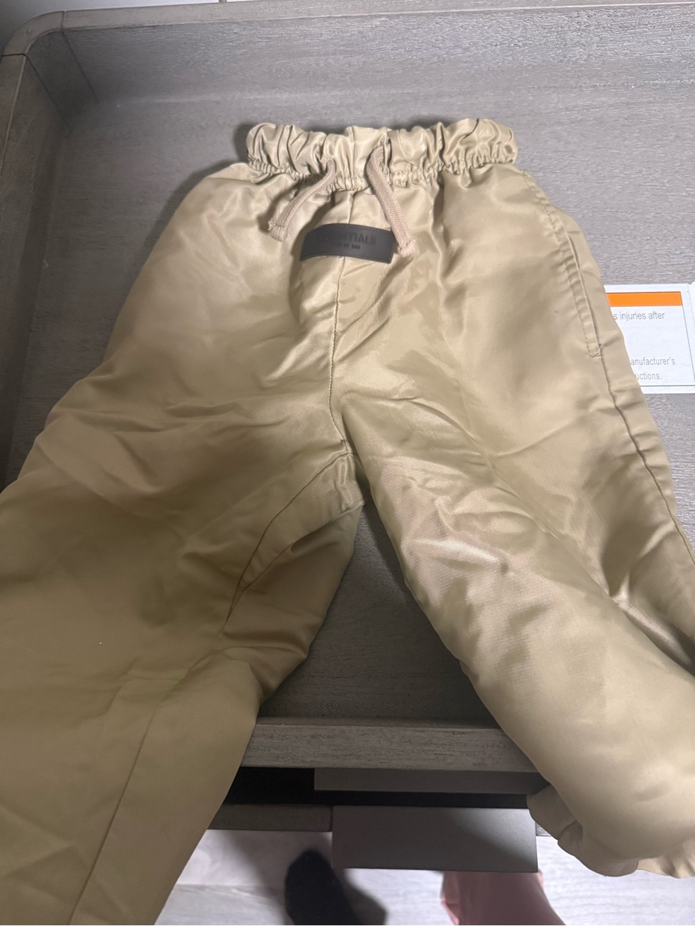 Fear of God Beige Puffer Pants with Elastic Waist